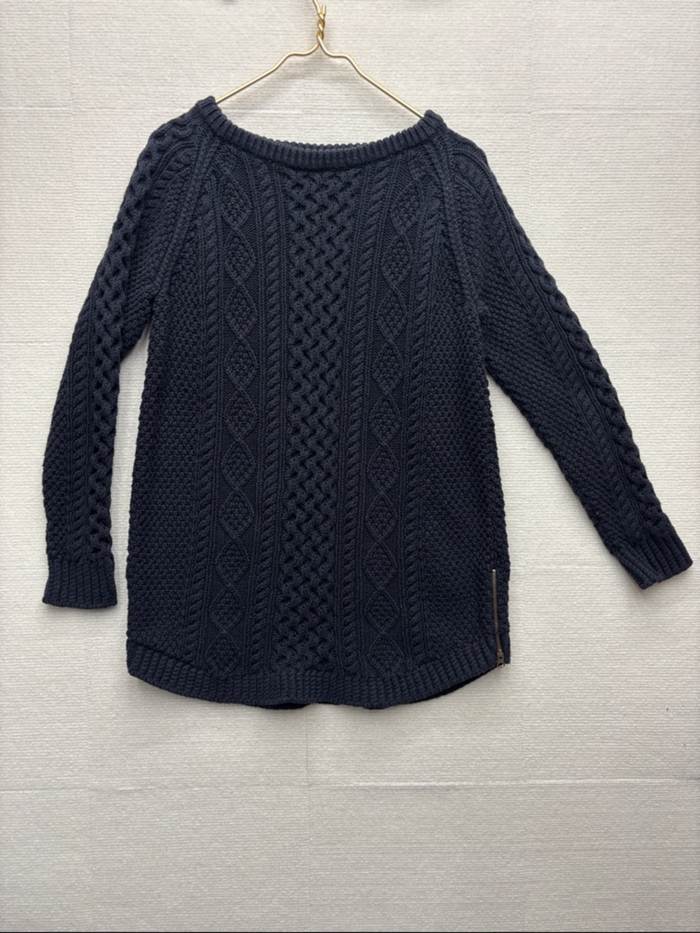 LL Bean Signature | Classic Cable Knit Crewneck Sweater - Black large
